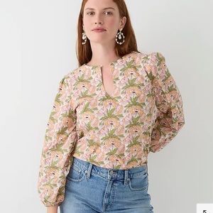 NWT J. Crew keyhole popover in Liberty butterfield poppy blouse, size large